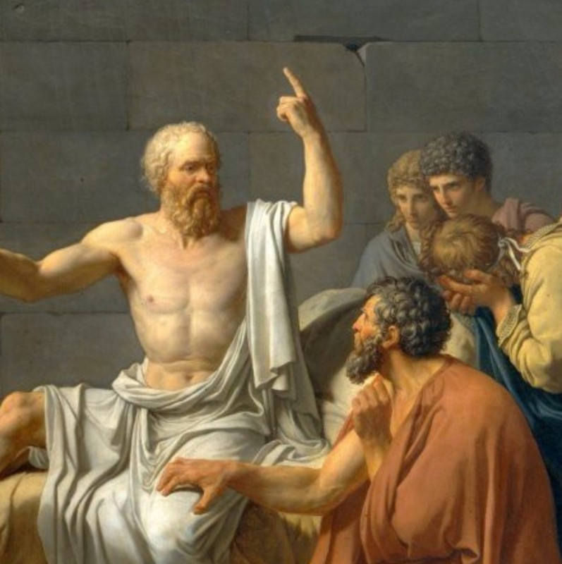 Create meme: socrates plato aristotle, the philosopher Socrates, the death of socrates jacques louis david 1787