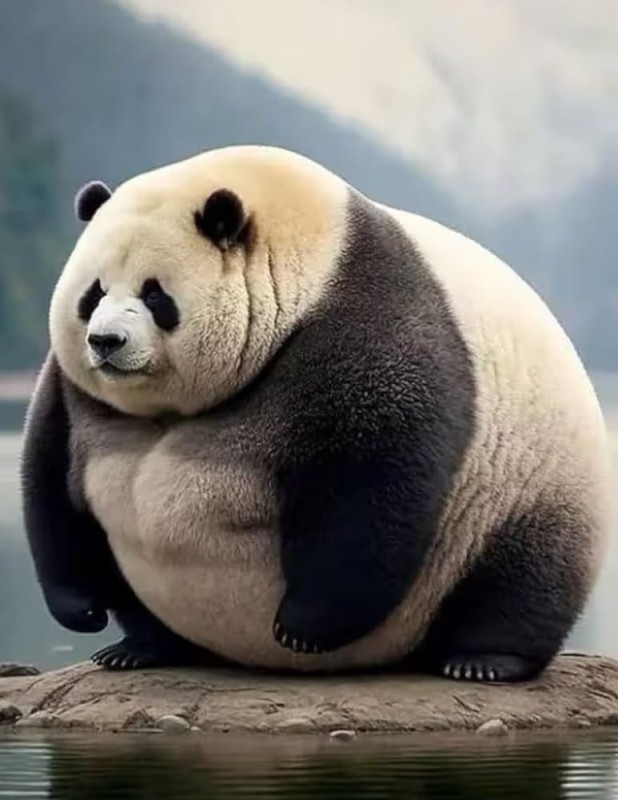 Create meme: chubby animals, giant Panda , fat panda