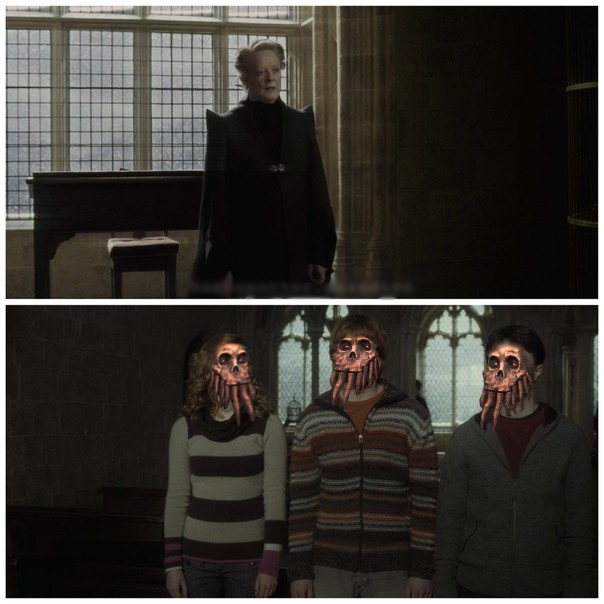 Create meme: Harry Ron Hermione, Harry potter, Harry hermione