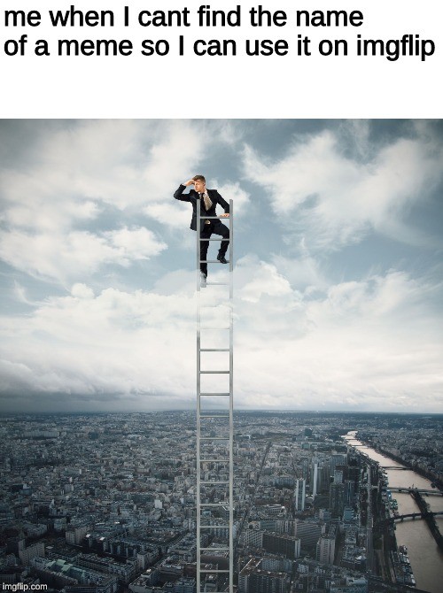 Create meme: be on top, the man on the stairs, a man on a stepladder looks up