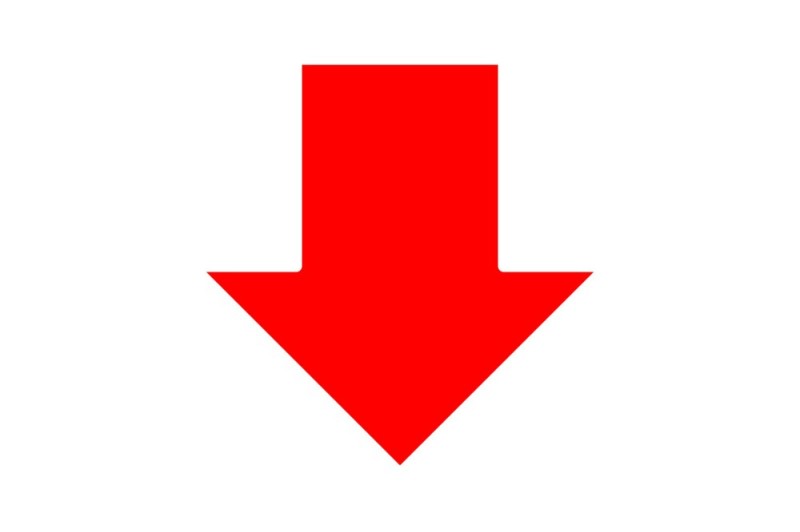 Create meme: down arrow, red arrow, The red arrow is down