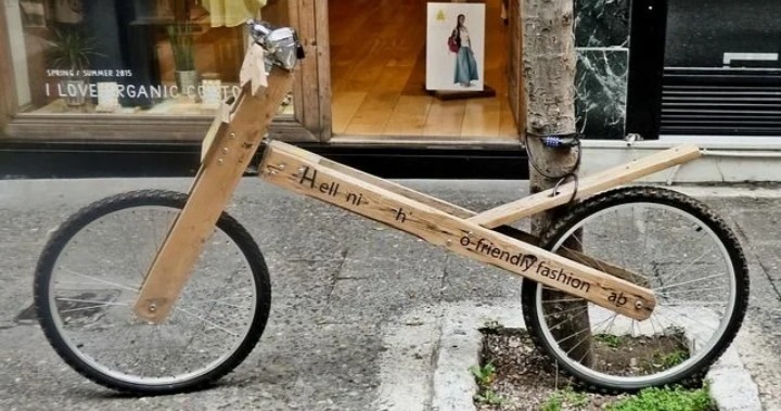 Create meme: bike , bicycle in a tree, wooden bicycle construction kit