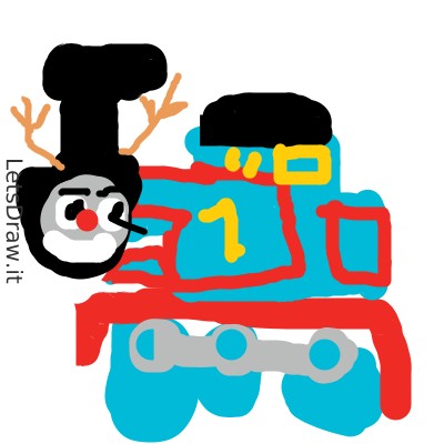 Create meme: drawing a steam train, cartoon thomas and his friends, Thomas the tank engine