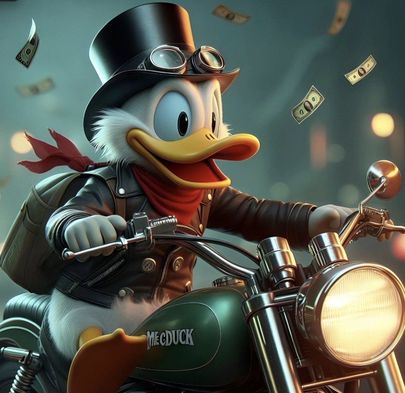 Create meme: scrooge McDuck with money, Scrooge , Scrooge McDuck painting with money