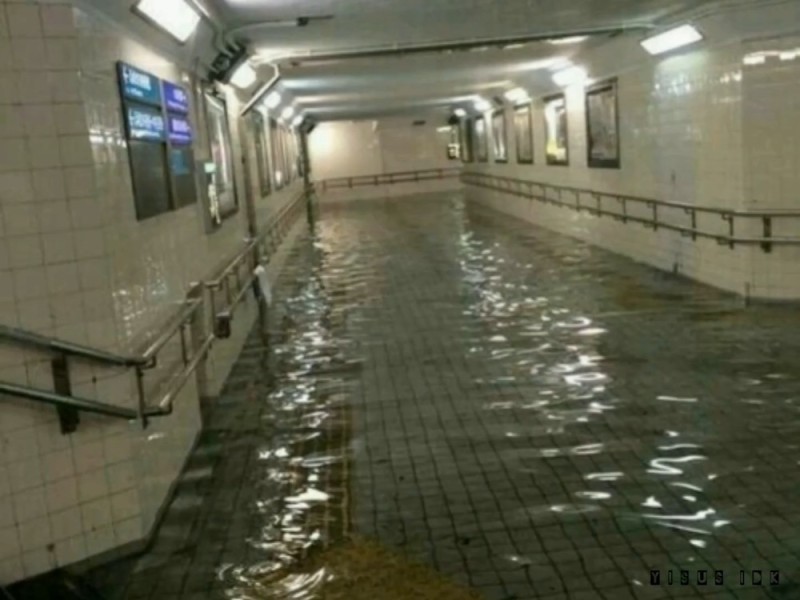 Create meme: the subway was flooded, scary pools, the flooding of the subway in New York