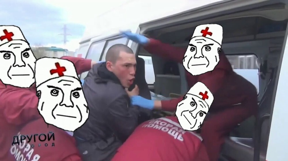 Create meme: medic, Durka meme, people