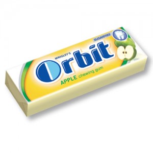Create meme: chewing gum orbit, orbit Apple, chew