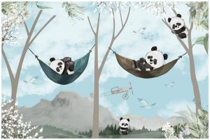 Создать мем: мf 0411-4 панды фон флиз, панда на ветке, фотообои с пандой на стену
