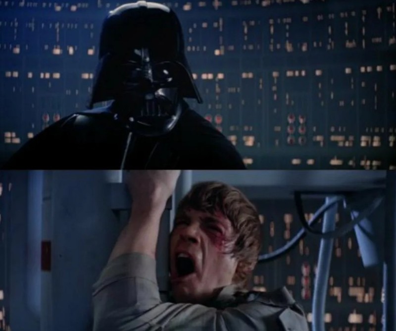 Create meme: Luke Skywalker I'm your father, Darth Vader and Luke Skywalker I am your father, Luke Skywalker and Darth Vader