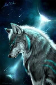 Create meme: galaxy wolf, fantasy wolf, lone wolf art