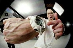 Create meme: eminem points at the clock meme, Eminem points at his watch, eminem with a watch meme