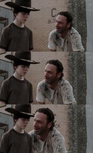 Create meme: Rick and Carl meme, the walking dead meme, Carl the walking dead