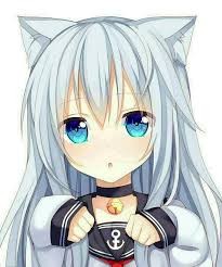 Create meme: anime neko Kawai, anime neko, anime tyanka with ears