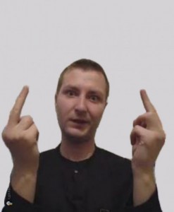 Create meme: Durov FAK, middle finger, male