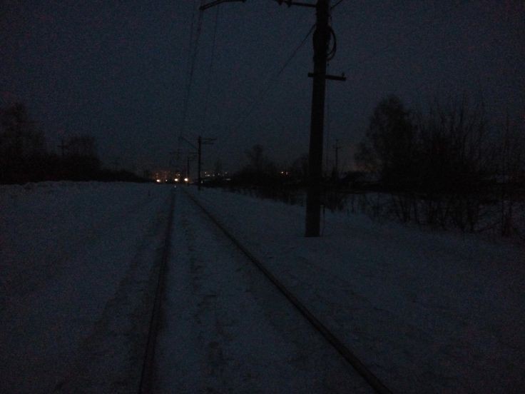 Create meme: darkness, railroad , train station