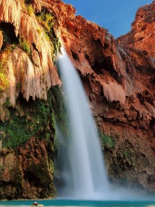 Create meme: Havasu Falls, Havasu falls, canyon with waterfall