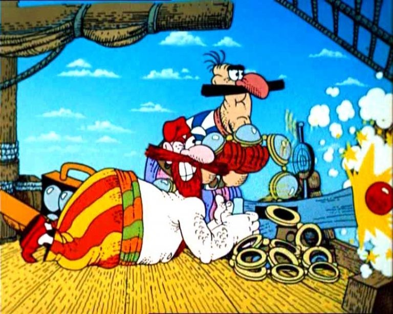 Create meme: treasure island cartoon 1988, Pirates cartoon Treasure Island, cartoon treasure island