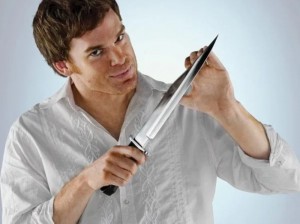 Create meme: Dexter with a knife