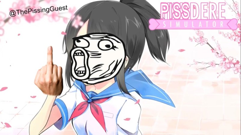 Create meme: yandere chan, sempai from yandere, yandere simulator