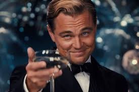 Create meme: meme of Leonardo DiCaprio , the great Gatsby Leonardo DiCaprio with a glass of, Leonardo DiCaprio the great Gatsby