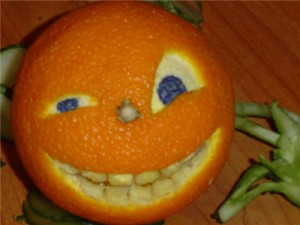 Create meme: Evil orange