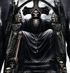 Create meme: reaper art, the demon on the throne, santa muerte