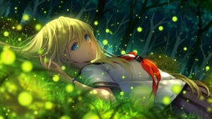 Create meme: forest maiden endless summer, anime grass, anime 1024x768