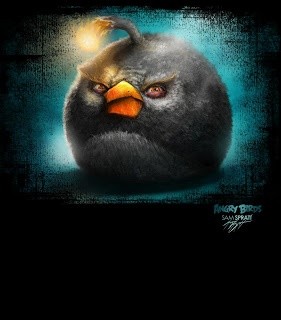 Create meme: The bird from the Angri Birds, The evil bird of the Angri Birds, Angri birds black bird