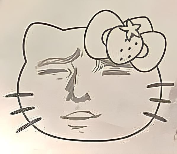 Create meme: Hello Kitty's head is a mask, hello kitty coloring book, hello kitty head