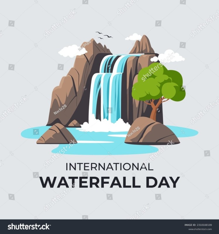 Create meme: waterfall vector, mountain waterfall, vector waterfall