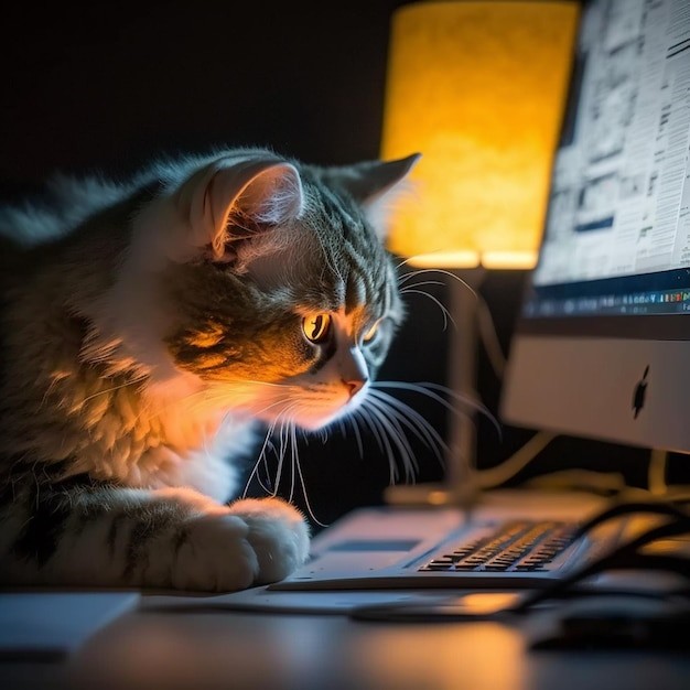 Create meme: animals funny, cat hacker , cat 