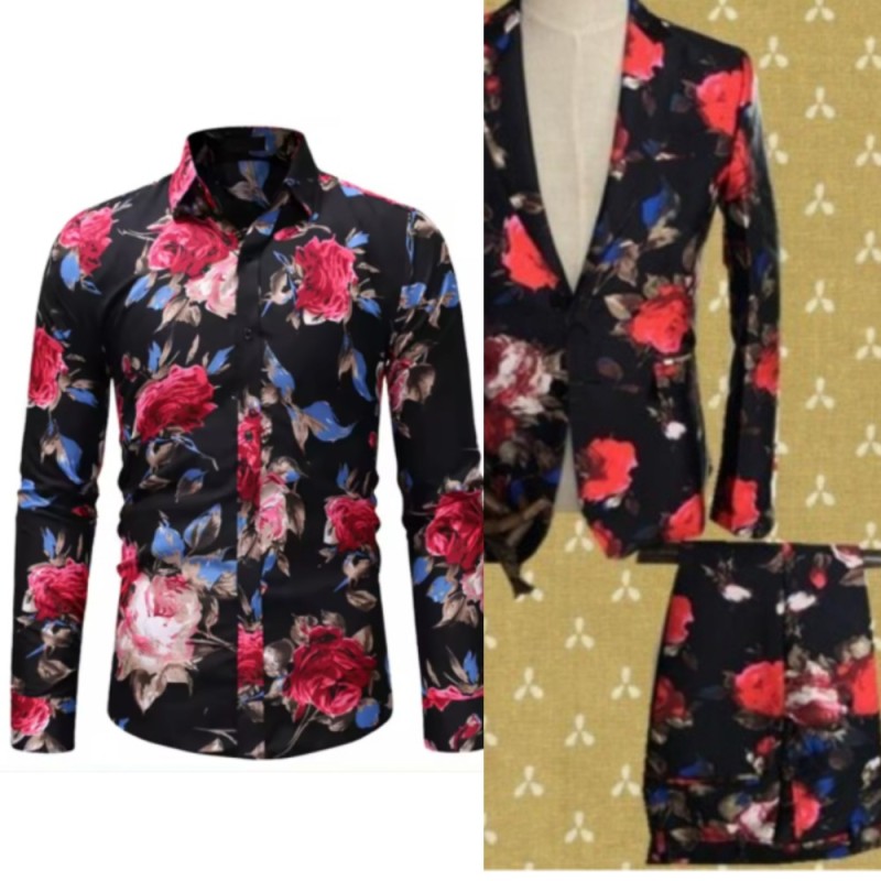 Create meme: men's shirt with flowers, men's shirt with roses, men's printed shirt