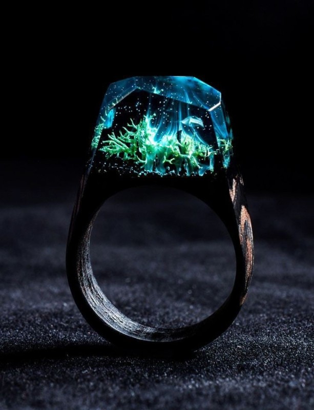 Create meme: unusual jewelry, green resin ring, Mystical rings