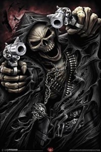 Create meme: grim reaper, skull, skeleton with a gun
