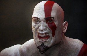 Создать мем: кратос без бороды god of war 4, кратос лицо, кратос грим