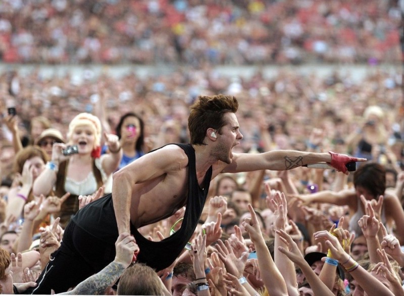 Create meme: Jared Leto , Jared Leto on stage Jumping, jared leto 30 seconds to mars