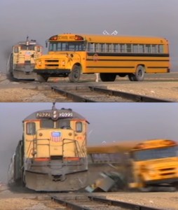 Create meme: train rams school bus