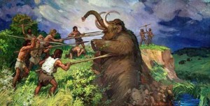 Create meme: ancient people, primitive hunter, ancient people hunting