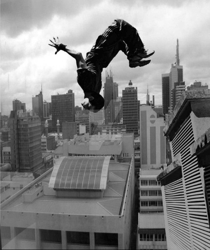 Create meme: parkour , parkour on the roofs, people 