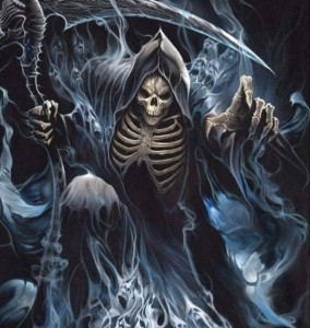 Создать мем: скелет с косой, grim reaper пылающий, grim reaper 2020