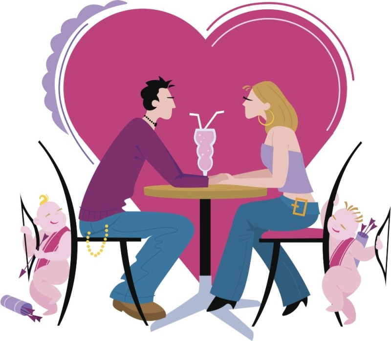 Create meme: date vector, lovers' date vector, a date in a restaurant drawing