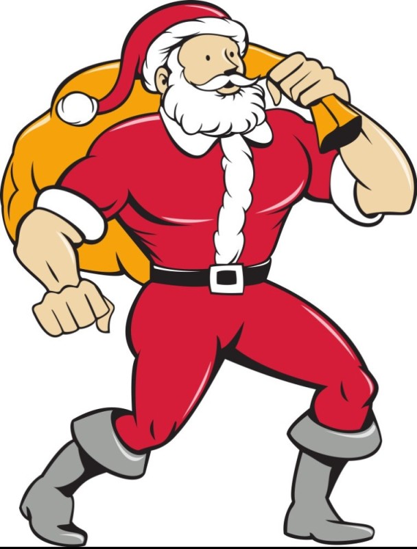 Create meme: inflated Santa Claus, The muscular Santa Claus, Santa Claus is a jock