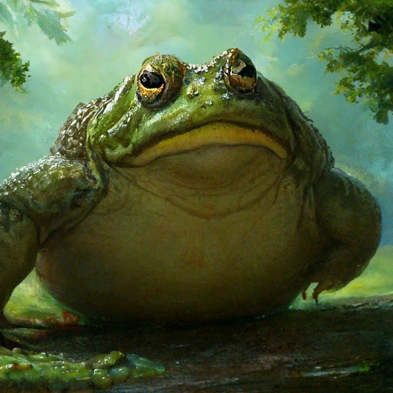 Create meme: toad art, the frog is big, toad in the swamp