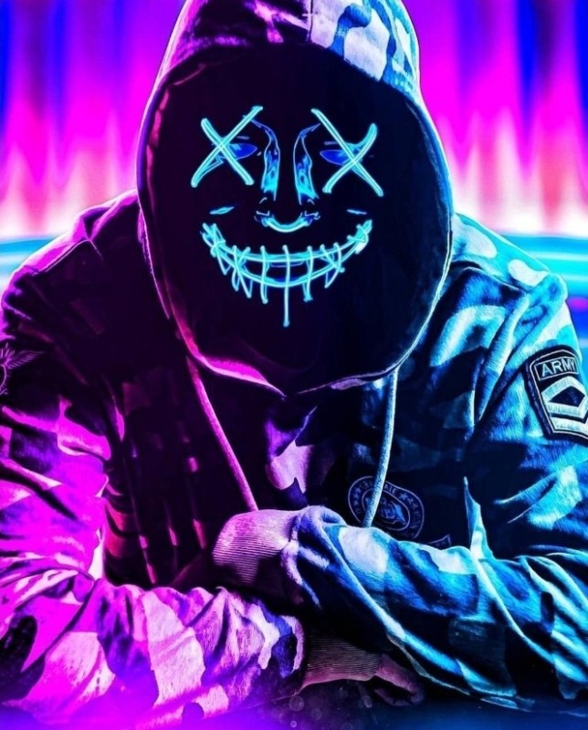 Create meme: neon mask, mask neon, Alan Walker