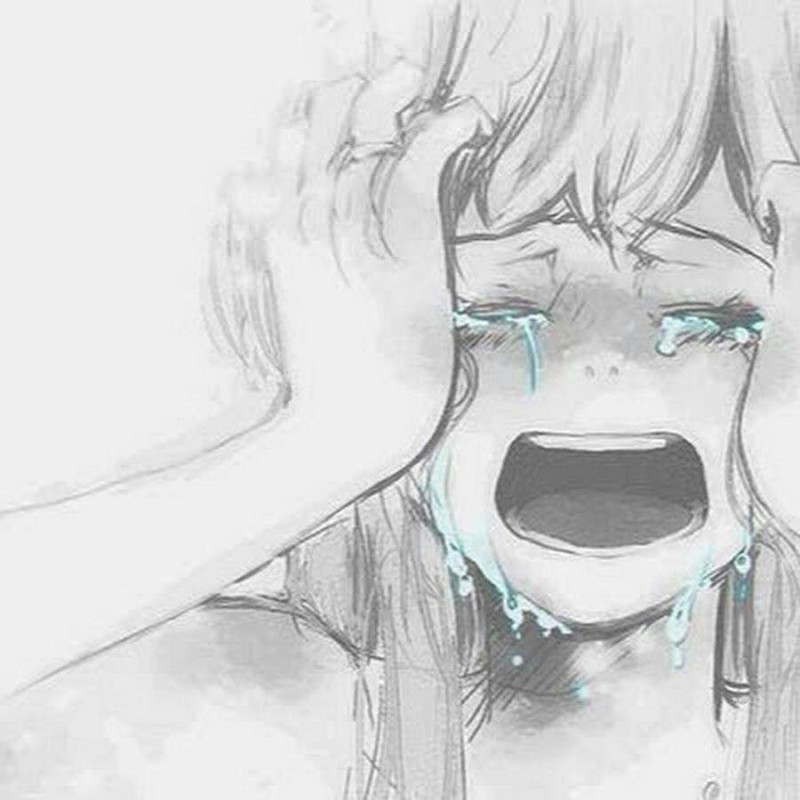 Создать мем: девушка плачет рисунок, грусть слезы, аниме плачет девушка