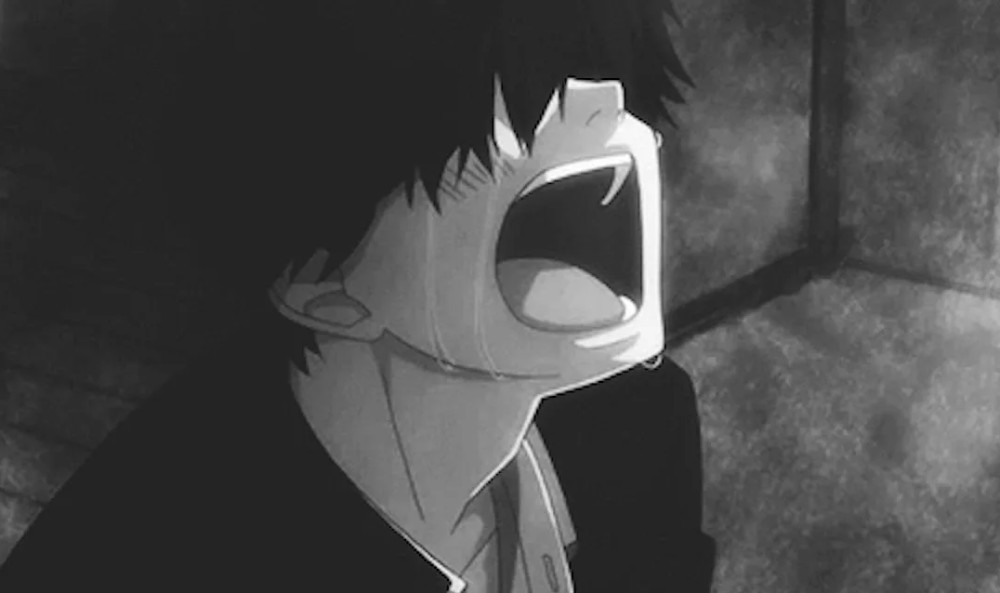 anime guy crying drawing