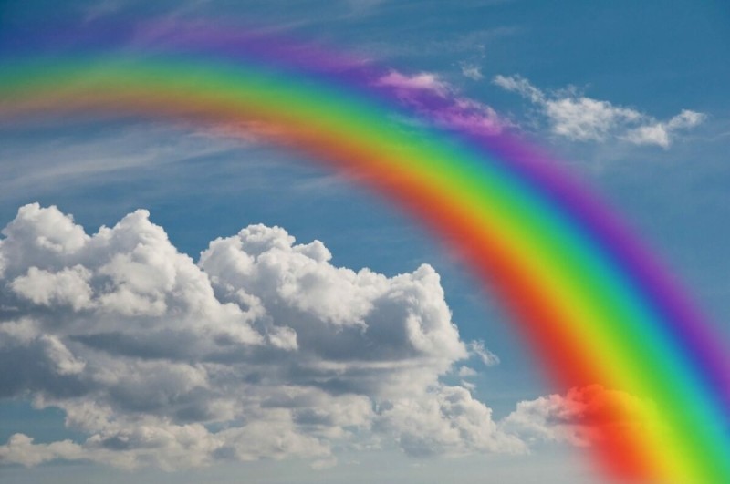 Создать мем: небо облака радуга, радуга радуга, красивая радуга