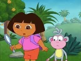 Create meme: Dora the Explorer with a magnifying glass, Dora the Explorer meme, Dasha traveler slipper