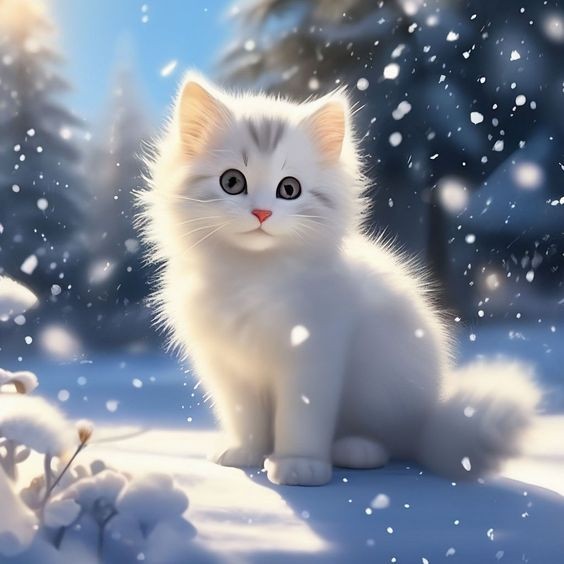 Create meme: the lion in winter, cat , cute furry cats