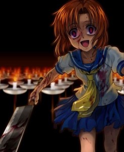 Create meme: higurashi no naku koro ni Rena, Higurashi no Naku Koro ni, andere ryugu Rena